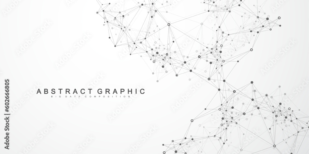 Global network connection concept. Social network communication in the global business concept. Big data visualization. Internet technology. Vector illustration. - obrazy, fototapety, plakaty 