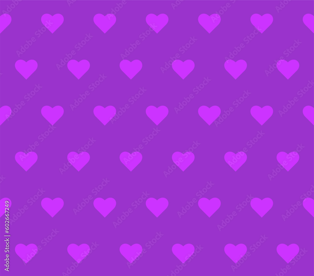 Endless seamless pattern of hearts  Pink vector hearts Bright pink. background Wallpaper. for wrapping paper Background. Vector illustration Textile Fabric design Pattern with hearts Purple Heart