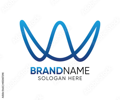 W letter logo design vector template