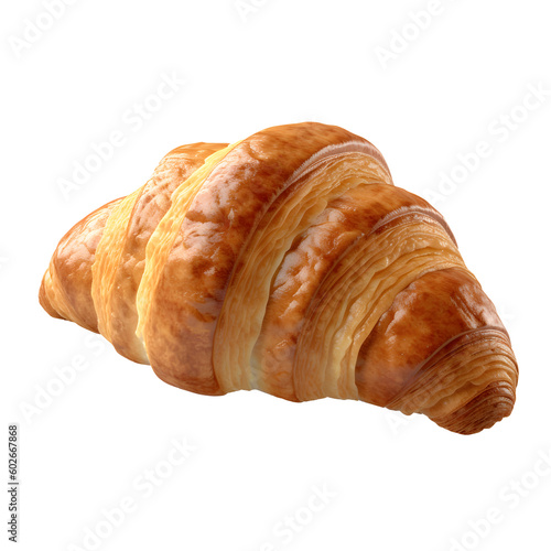a croissant served in plate transparent background