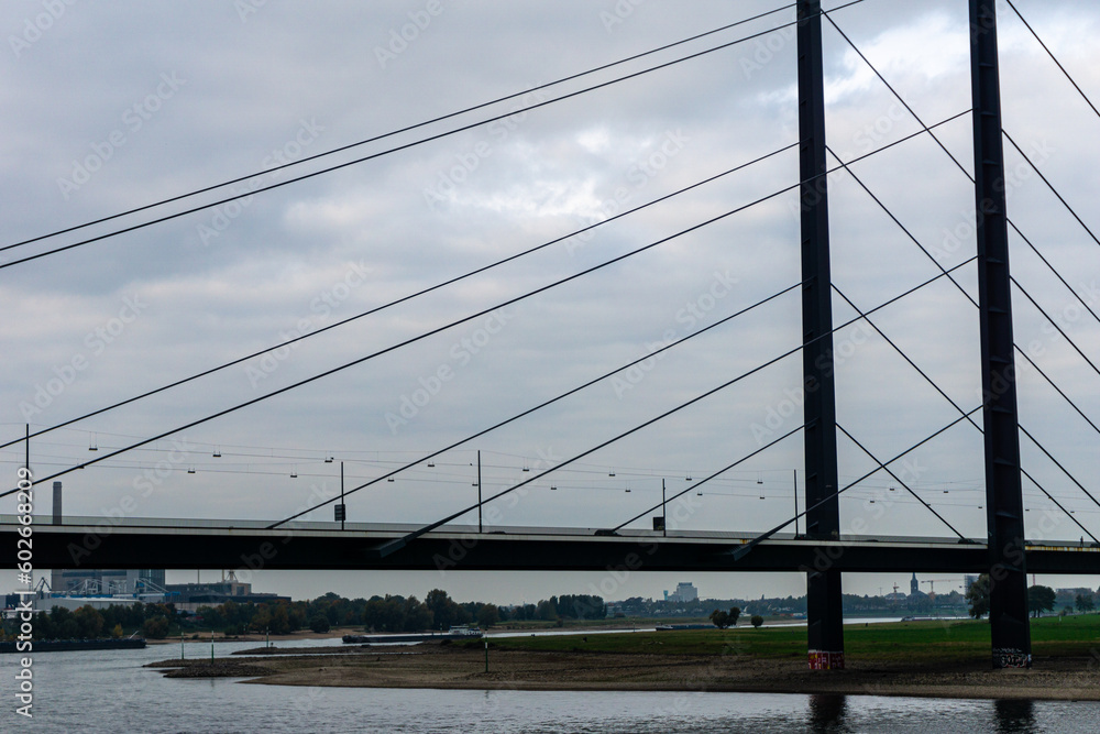 View to bridge, shore and river View to bridge, shore and river