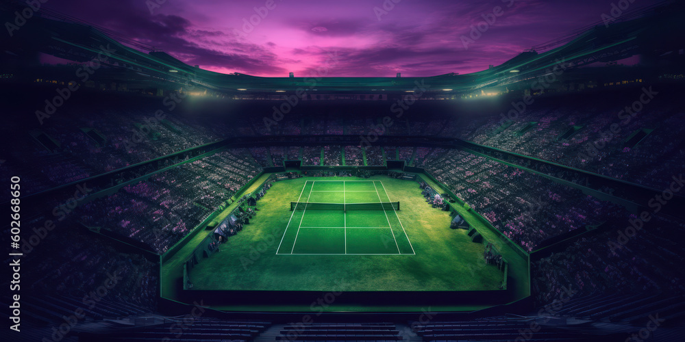 Abstract Design: Dark Green and Dark Purple Wimbledon Wallpaper