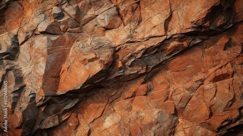 Fotografia, Obraz Dark red orange brown rock texture with cracks