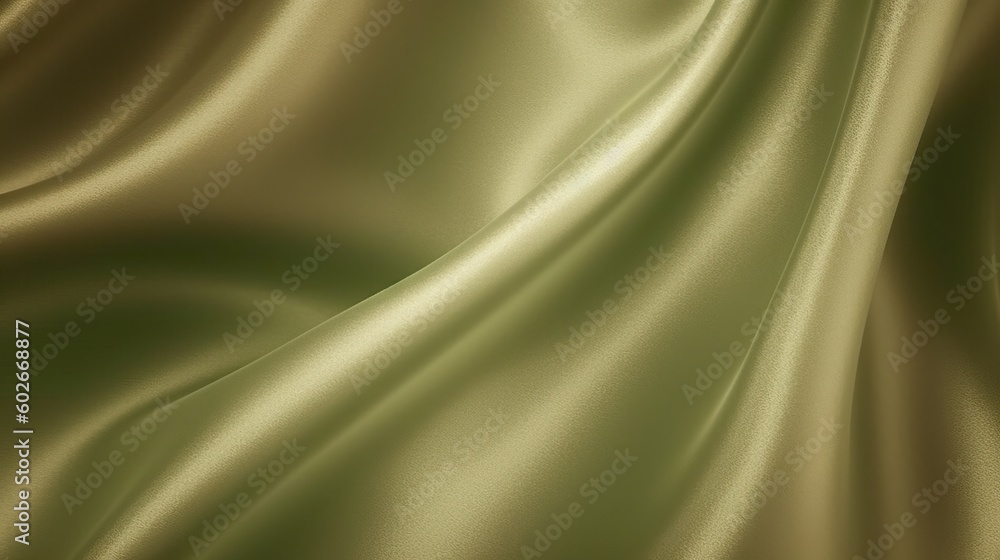 Fototapeta premium Green brown silk satin. Gradient. Olive color. Luxury abstract background for design. Light dark shade. Matte, shimmer. Curtain. Drapery. Clouse-up