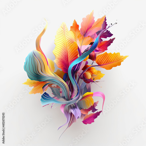 abstract background. bouquet of flowers and leaves, pretty leaves © chinh