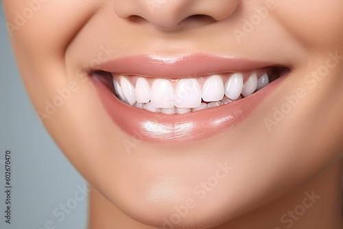 Radiant smile illuminates the room  showcasing perfect teeth and a healthy lifestyle.. Ai generated.