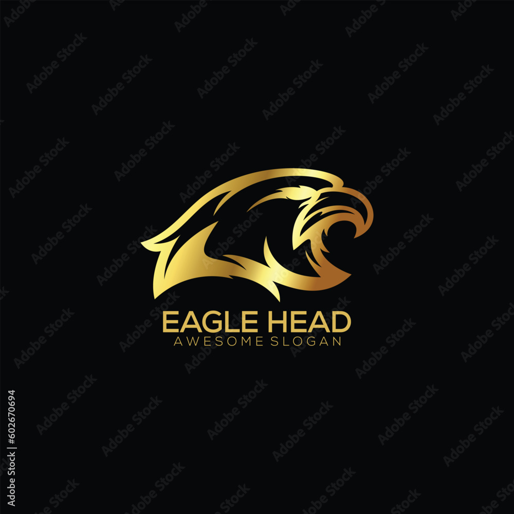 eagle with luxury logo design line art