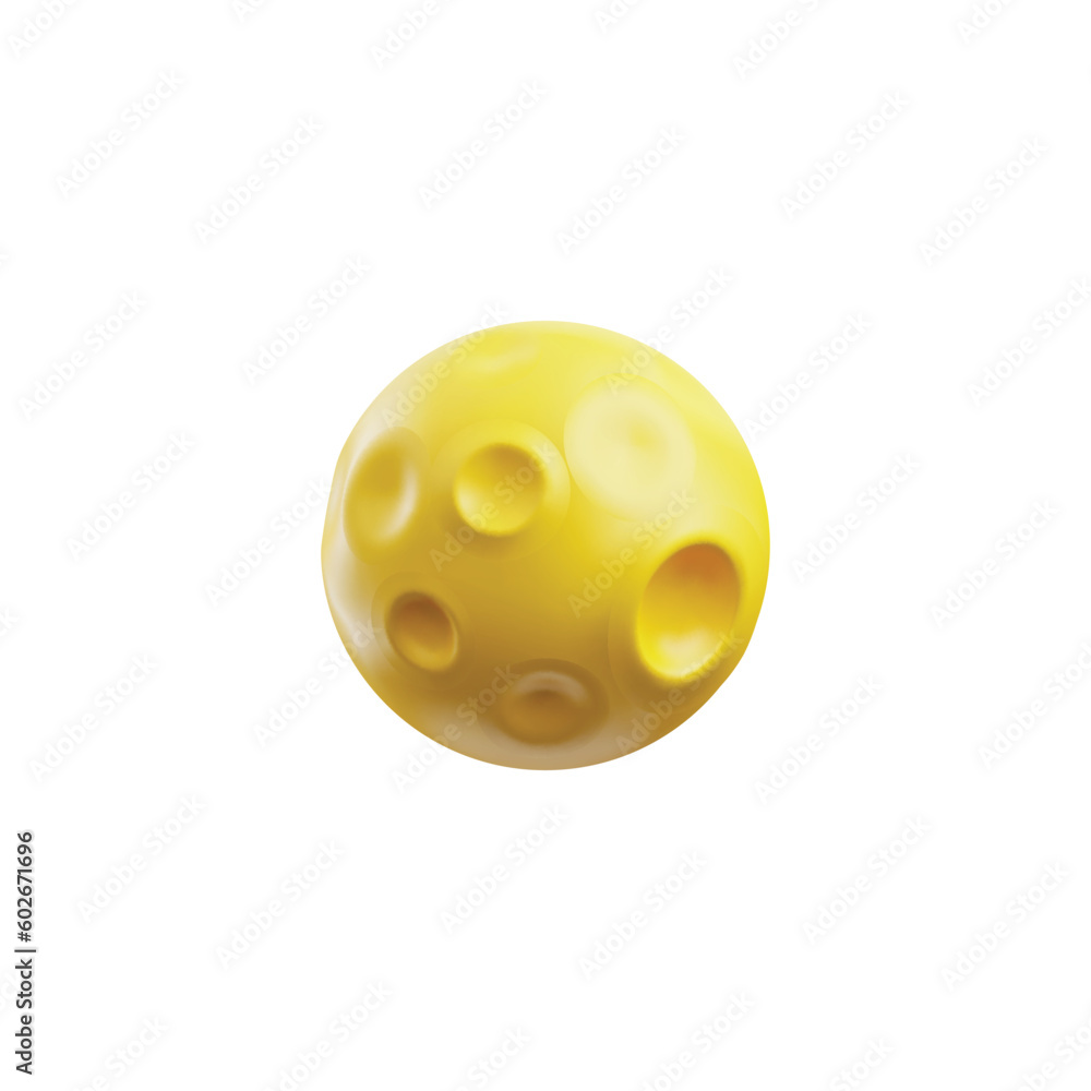 Full moon with craters rendered icon, 3D realistic vector illustration isolated. Full moon with craters rendered icon, 3D realistic vector illustration isolated.