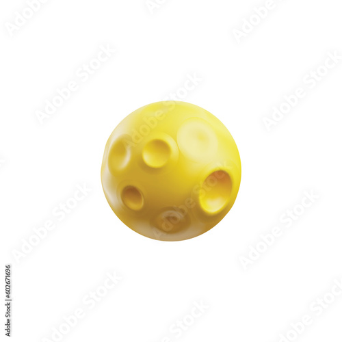 Full moon with craters rendered icon, 3D realistic vector illustration isolated.