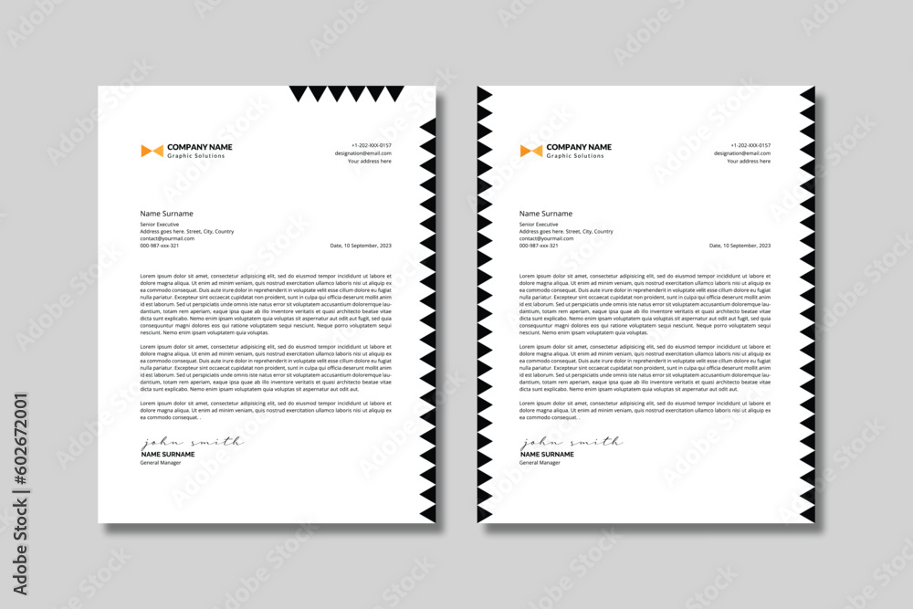 Abstract Simple Letterhead Template - BW Abstract Simple Letterhead Template - BW