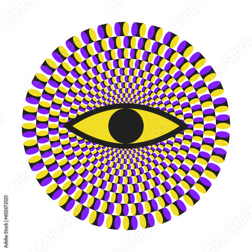 Optical illusion Design with eyes.