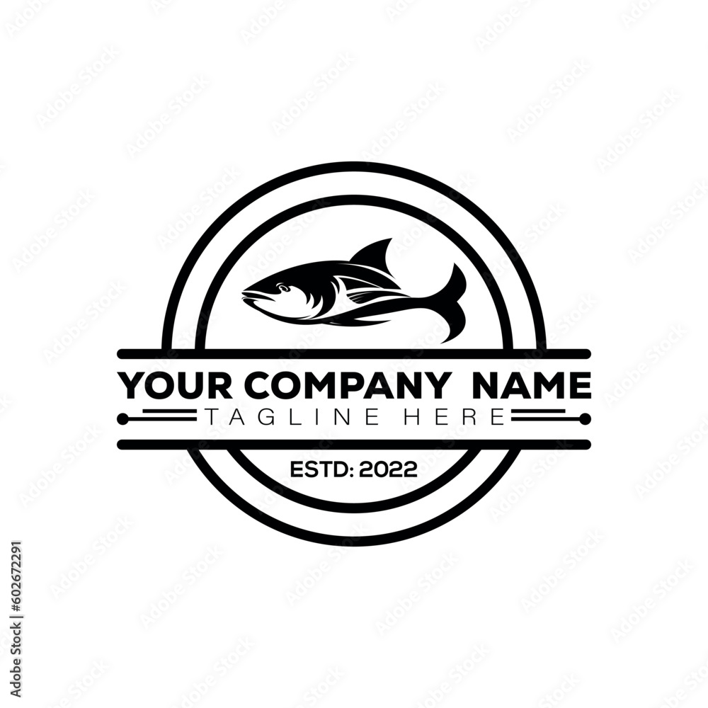 salmon fish logo design vector template. Seafood logo design template salmon fish logo design vector template. Seafood logo design template