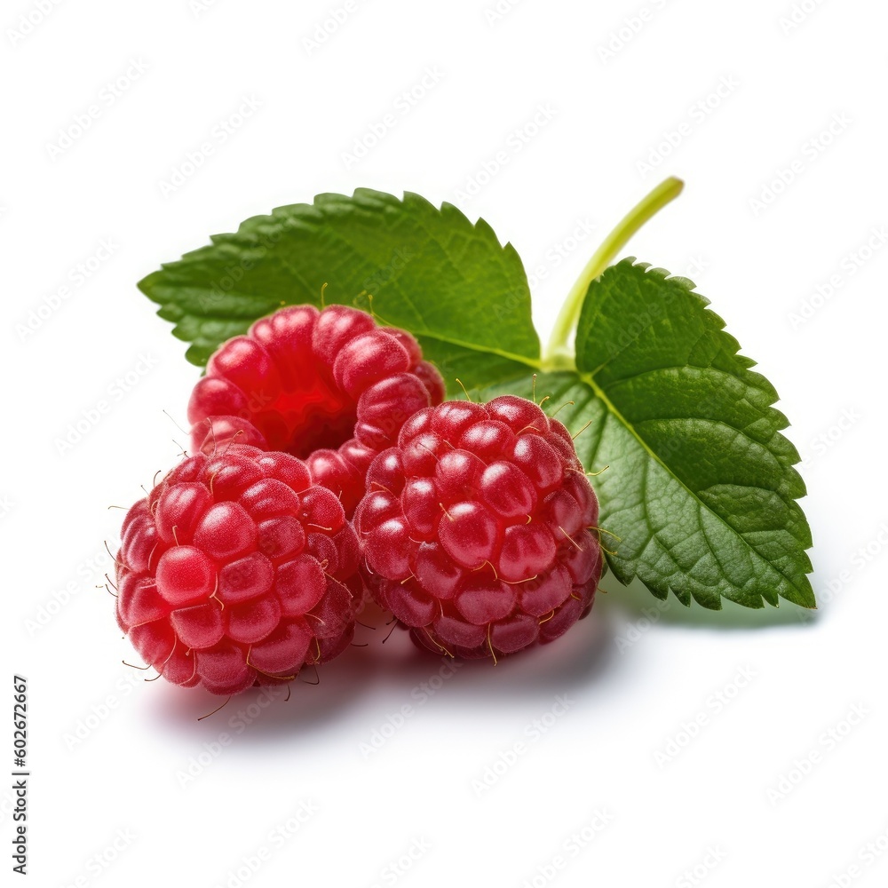 Raspberry isolated on white background. Generative AI Raspberry isolated on white background. Generative AI