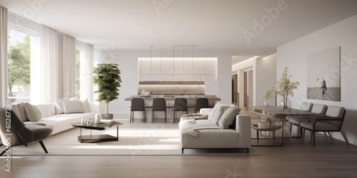 Chic Modern Living Room Interior AI Generated Generative AI © ArquitecAi