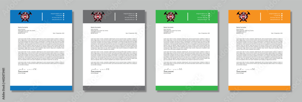 Bussiness Letterhead Template - Colorful Bussiness Letterhead Template - Colorful
