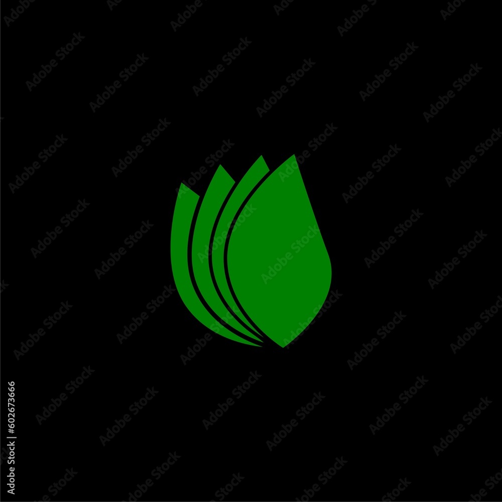 Leaf icon isolated on black background Leaf icon isolated on black background