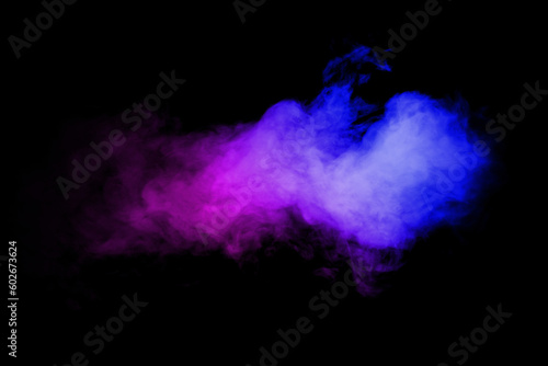 Colorful smoke on a black background. Rainbow abstract light texture smoke background.