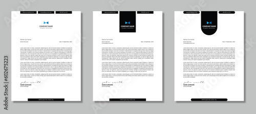 Modern Clean Letterhead Template - 3 Variations