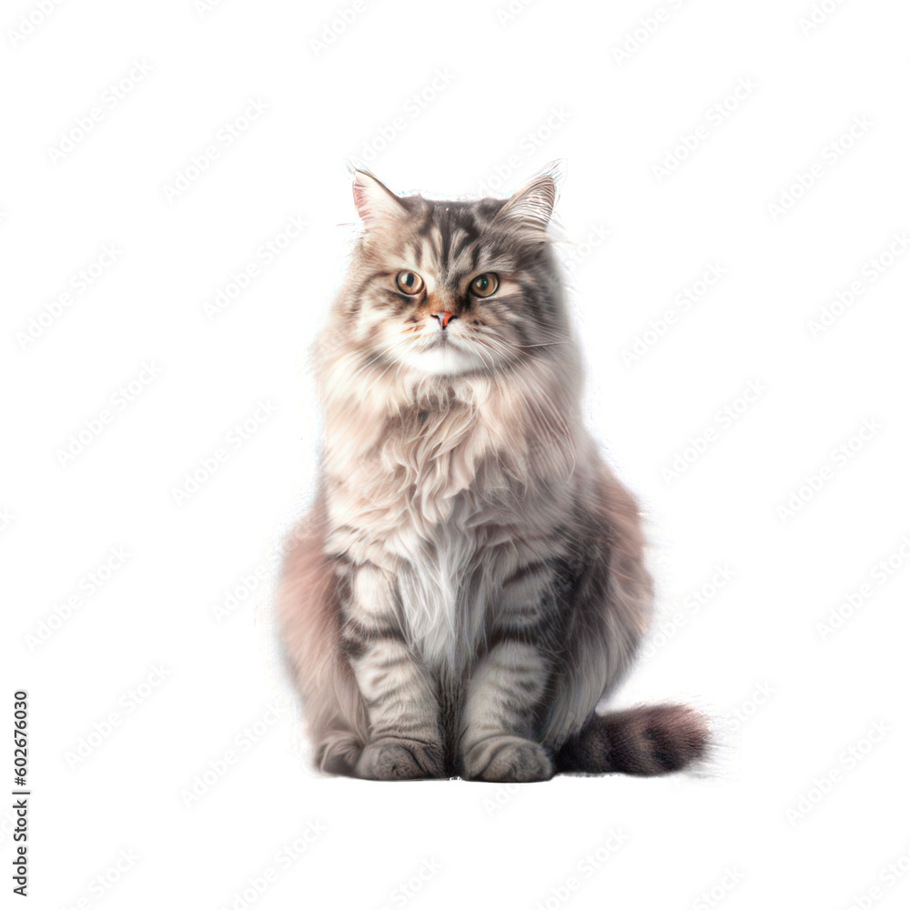 Cat isolated on white created with Generative AI