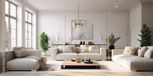 Contemporary Stylish Living Room Design AI Generated Generative AI © ArquitecAi