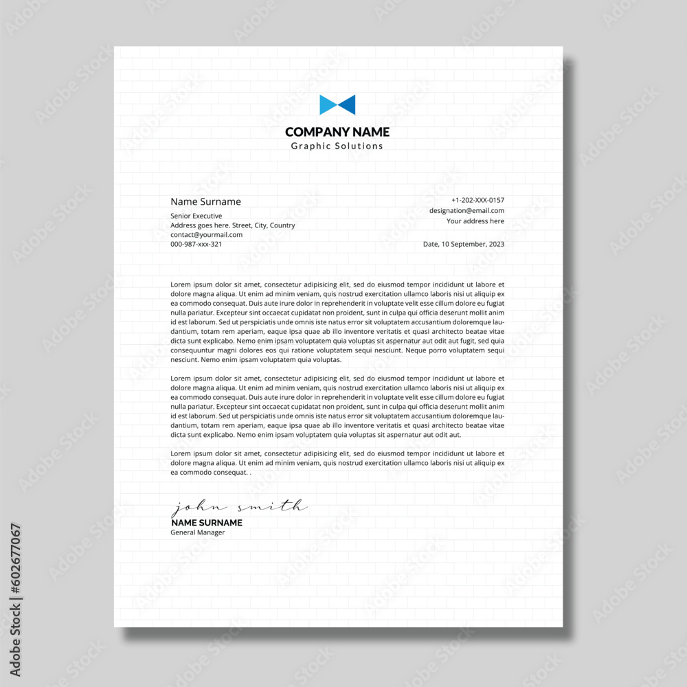 Brick Patterned Letterhead Template Brick Patterned Letterhead Template