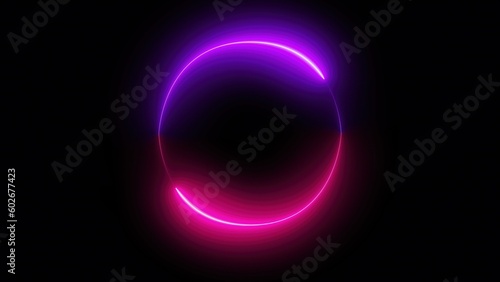 Blue neon light circle