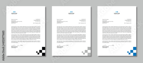 Abstract Business Letterhead Template - 3 Variations