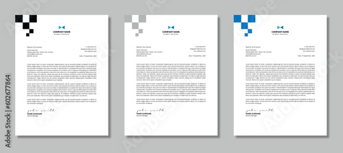Geometric Abstract Letterhead Template - 3 Variations