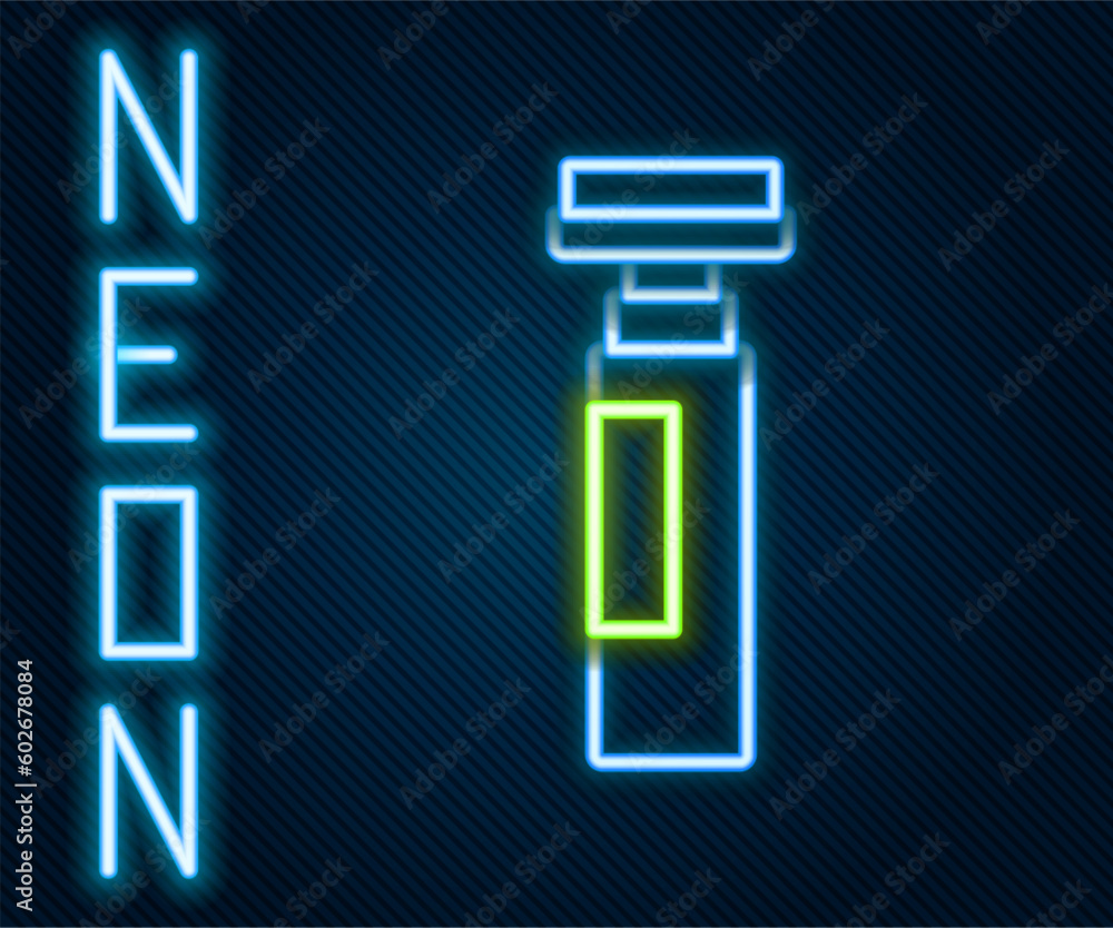 Glowing neon line Marker pen icon isolated on black background. Colorful outline concept. Vector Glowing neon line Marker pen icon isolated on black background. Colorful outline concept. Vector
