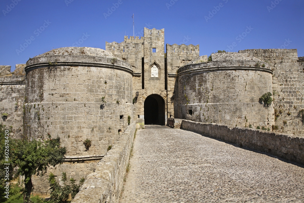 Palace of Grand Master of Knights of Rhodes in Rhodes city. Rhodes island. Greece