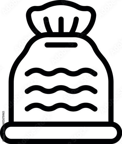Bag frozen icon outline vector. Food vacuum. Cook seal