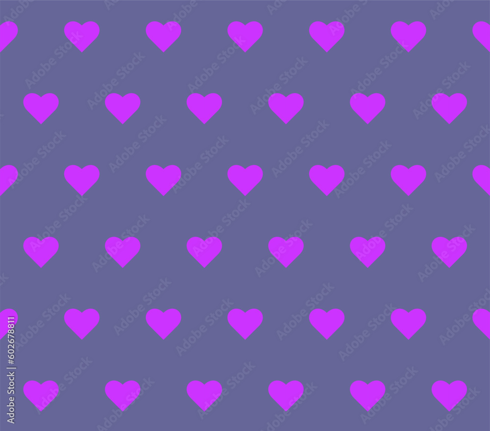 Endless seamless pattern of hearts   Pink grey vector hearts Bright pink. background Wallpaper. wrapping paper Background. Vector illustration Textile Fabric design Pattern with hearts Purple Heart