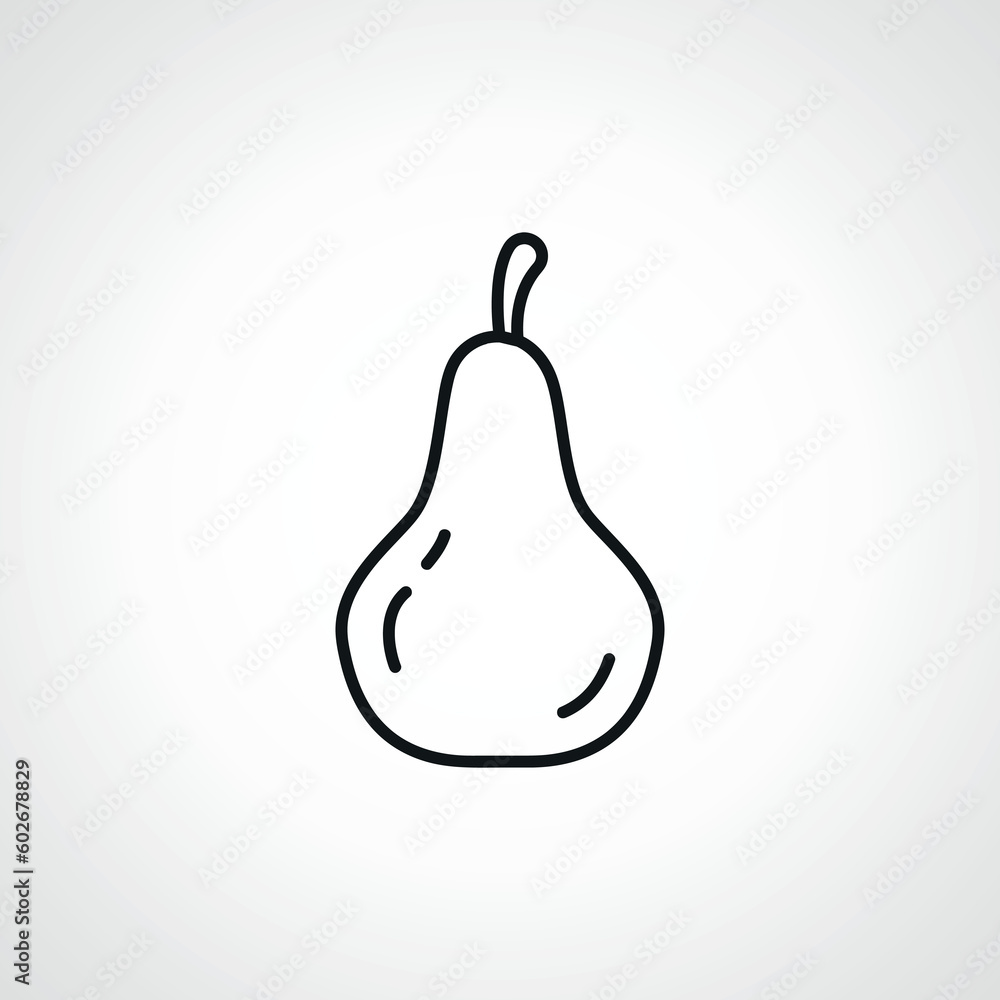 Pear line icon, Pear fruit web linear icon. Pear line icon, Pear fruit web linear icon.