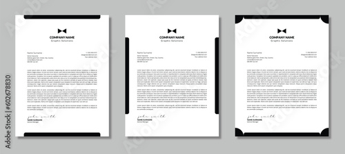 Clean Professional Letterhead Template - 3 Variations