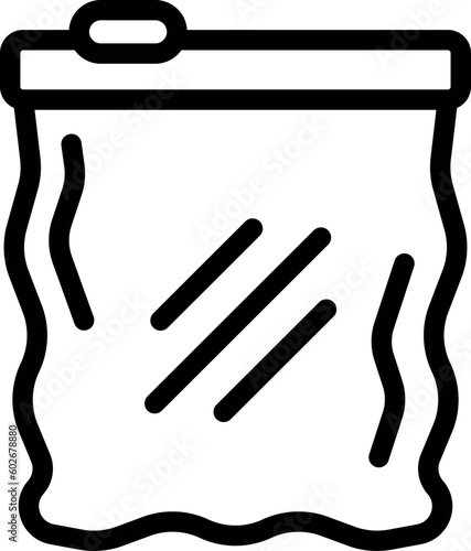 Empty vacuum bag icon outline vector. Snack cook. Snack cover