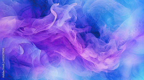Blue and purple smoke background in an abstract canvas style. Generative AI © Gelpi