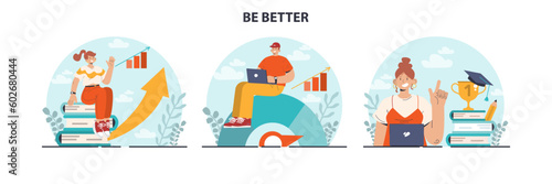 Be better concept. Education and self-development. Increasing
