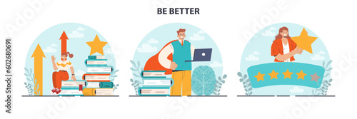 Be better concept set. Education and self-development. Increasing