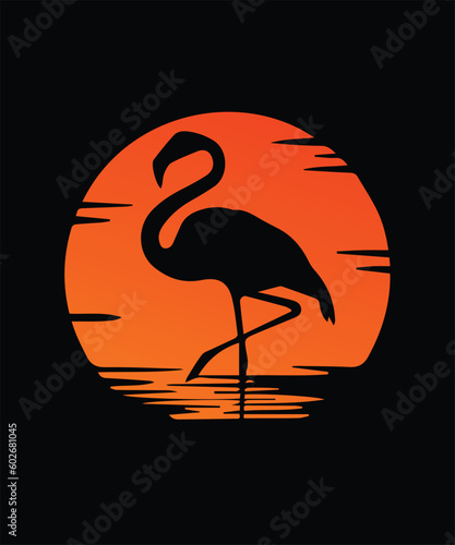 Retro vintage Style Flamingo T-shirt Design