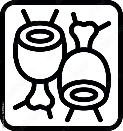 Meat food icon outline vector. Vacuum plastic. Cook vegetable