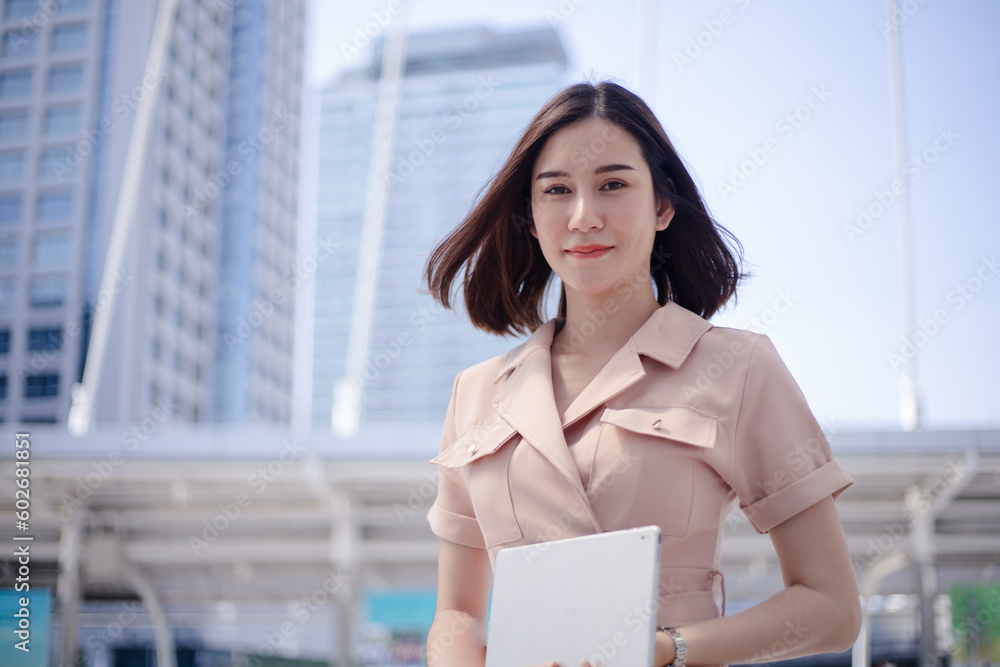 Happy asian beautiful business woman outdoor Happy asian beautiful business woman outdoor