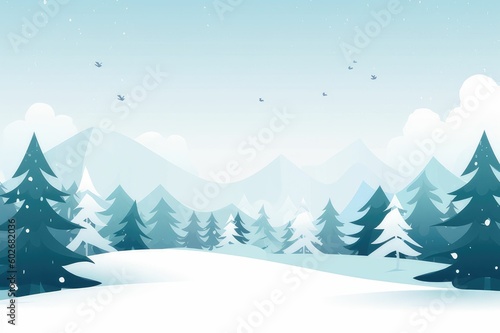 Fotografia winter forest landscape background. Generative AI