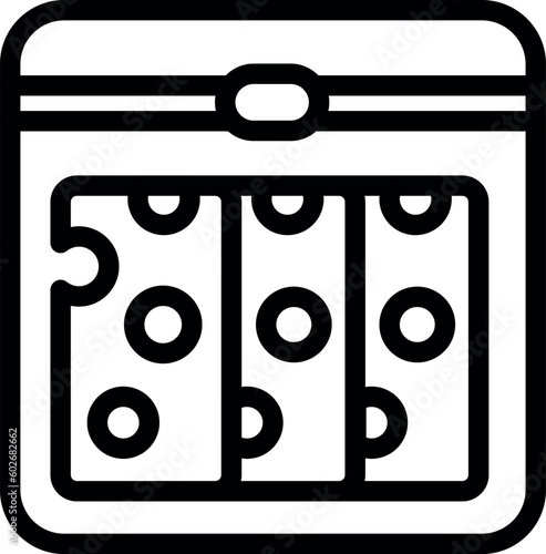 Cheese vacuum bag icon outline vector. Food pack. Breast cook