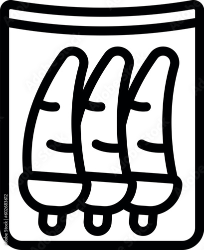 Pepper vacuum bag icon outline vector. Food pack. Product cook