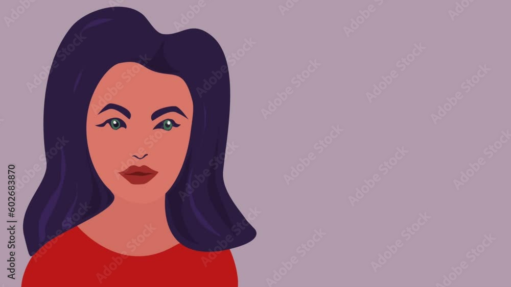 lip syncing Facial Animation for narration. head of female character speaking,. looped animated footage in flat style. talking mouth and lips expressions, articulation lip syncing Facial Animation for narration. head of female character speaking,. looped animated footage in flat style. talking mouth and lips expressions, articulation