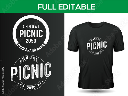 Full editable annual picnic t-shirt design