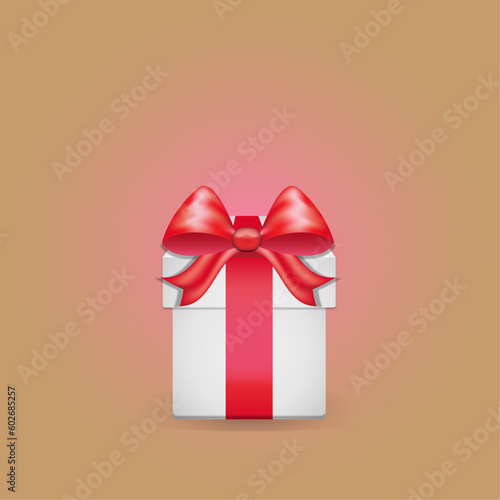 A gift box with red bow-knot.