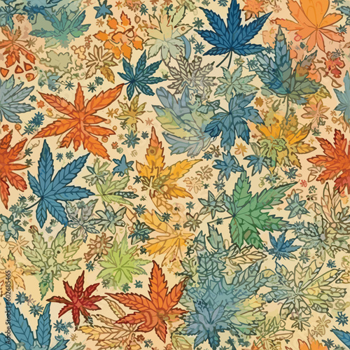 Seamless Colorful Marijuana Pattern.

Seamless pattern of marijuanas in colorful style. Add color to your digital project with our pattern!