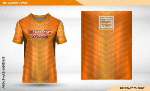 sharp pattren color orange texture Sport jersey t-shirt. Soccer jersey mockup for football club. Sport pattern fabric textile. Sport background texture pattern