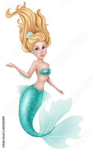 Mermaid with blond hair